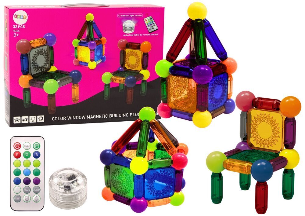 Magnetkonstruktor Lean Toys, 32 tk hind ja info | Klotsid ja konstruktorid | kaup24.ee