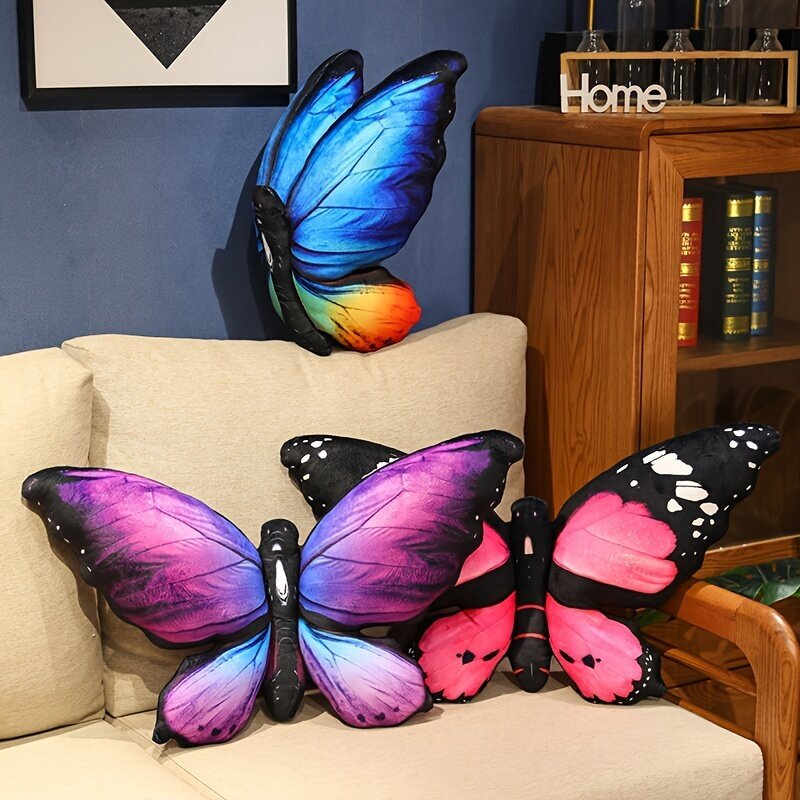 '50 cm/19,68 tolli imitatsiooniga liblikapadi, 3D-prinditud liblikas viskepadi Live Butterfly plüüsist mänguasi diivan magamistoa kaunistuspadi' hind ja info | Dekoratiivpadjad ja padjakatted | kaup24.ee