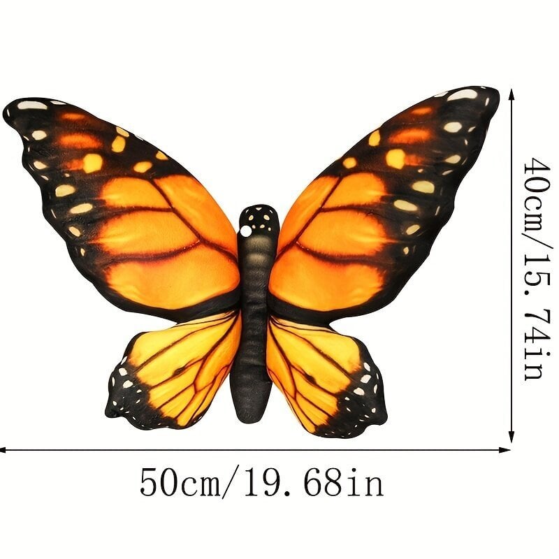 '50 cm/19,68 tolli imitatsiooniga liblikapadi, 3D-prinditud liblikas viskepadi Live Butterfly plüüsist mänguasi diivan magamistoa kaunistuspadi' hind ja info | Dekoratiivpadjad ja padjakatted | kaup24.ee