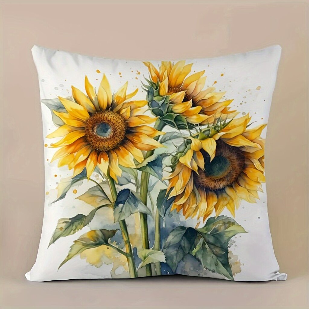 '1tk Sunflower Print padjakate, täiteaine puudub Country Home Decor Retro padjakate Kandiline padjapüür Padja kate elutoa diivan elutoa diivan magamistuba 45,72*45,72 cm' hind ja info | Dekoratiivpadjad ja padjakatted | kaup24.ee