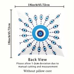 '1 tk Sinine silm ovaal kontsentriline ring Sinine geomeetrilise kujuga ruudukujuline padjakate elutuba magamistoa diivan padjakate Autotool nimmepadja kate 45,72x45,72 cm' hind ja info | Dekoratiivpadjad ja padjakatted | kaup24.ee