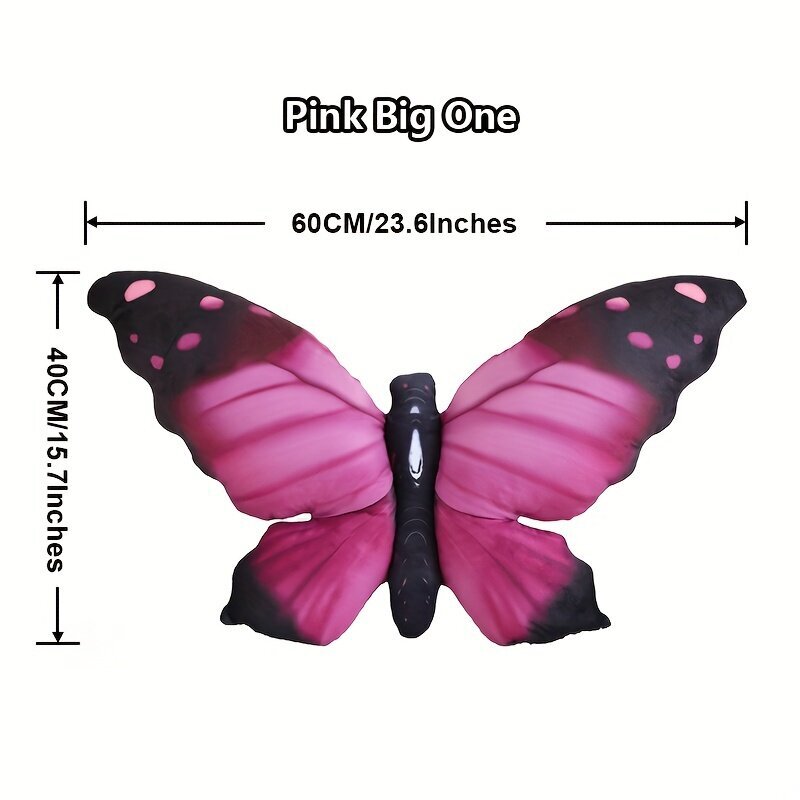 'Realistlik 3D Butterfly Plush padi – pehme polüestrist täidisega loomapadi lastele, sobib ideaalselt diivanile ja kodukaunistuseks, ideaalne kingitus jõuludeks, sõbrapäevaks, sünnipäevaks' hind ja info | Dekoratiivpadjad ja padjakatted | kaup24.ee