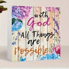 '1 tk God Possible Flower PVC ruudu kaunistus, kingitused sõpradele Kodukontor Magamistoa Raamaturiiul Lauakaunistus Pühadepeo kaunistustarbed' hind ja info | Sisustuselemendid | kaup24.ee