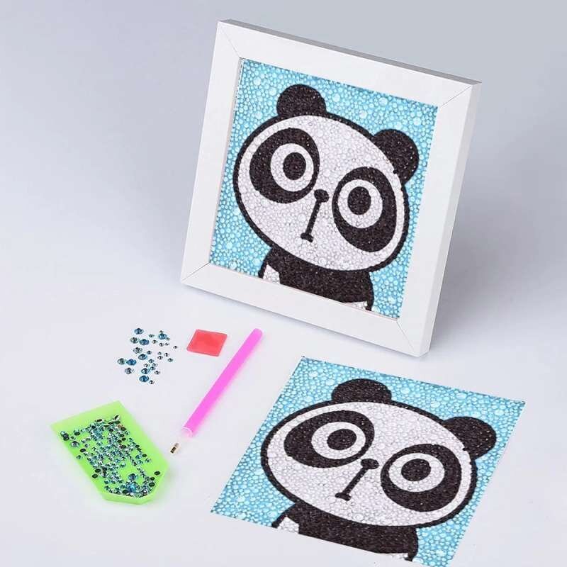 Teemant mosaiik "Surprised panda" 15 x 15cm цена и информация | Teemantmaalid, teemanttikandid | kaup24.ee