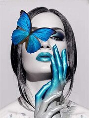 Алмазная мозаика "The blue butterfly model" 30х40см цена и информация | Алмазная мозаика | kaup24.ee