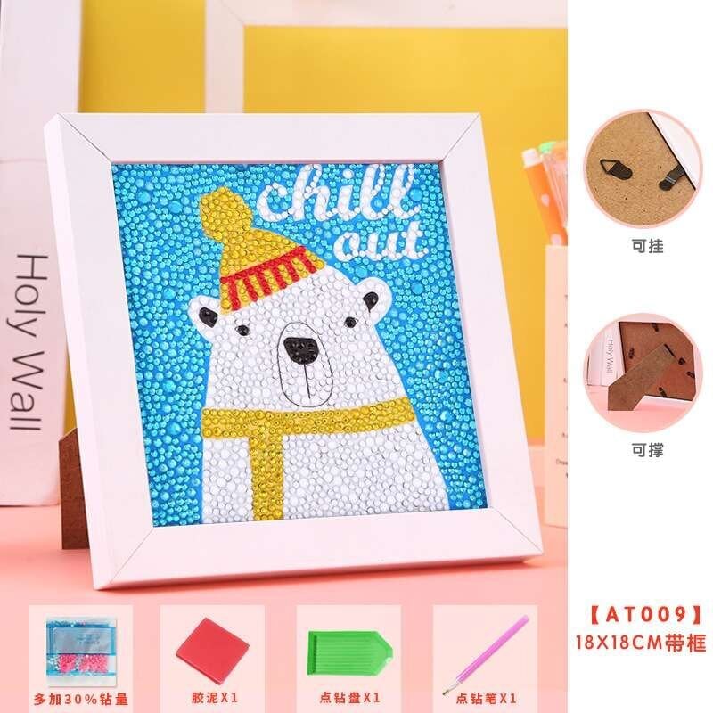 Teemant mosaiik "Polar bear" 15 x 15 cm hind ja info | Teemantmaalid, teemanttikandid | kaup24.ee