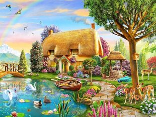 Teemant mosaiik "Fairytale lake house" 30 x 40 cm hind ja info | Teemantmaalid, teemanttikandid | kaup24.ee