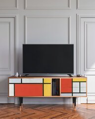 TV-kapp T1 Composition With Blue, Red And Yellow By Piet Modrian L 170 cm, pähkel hind ja info | Kummutid | kaup24.ee