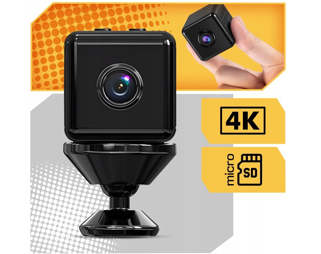 Mini Spy Camera Small WIFI 4K + Bracket Lewer цена и информация | Valvekaamerad | kaup24.ee