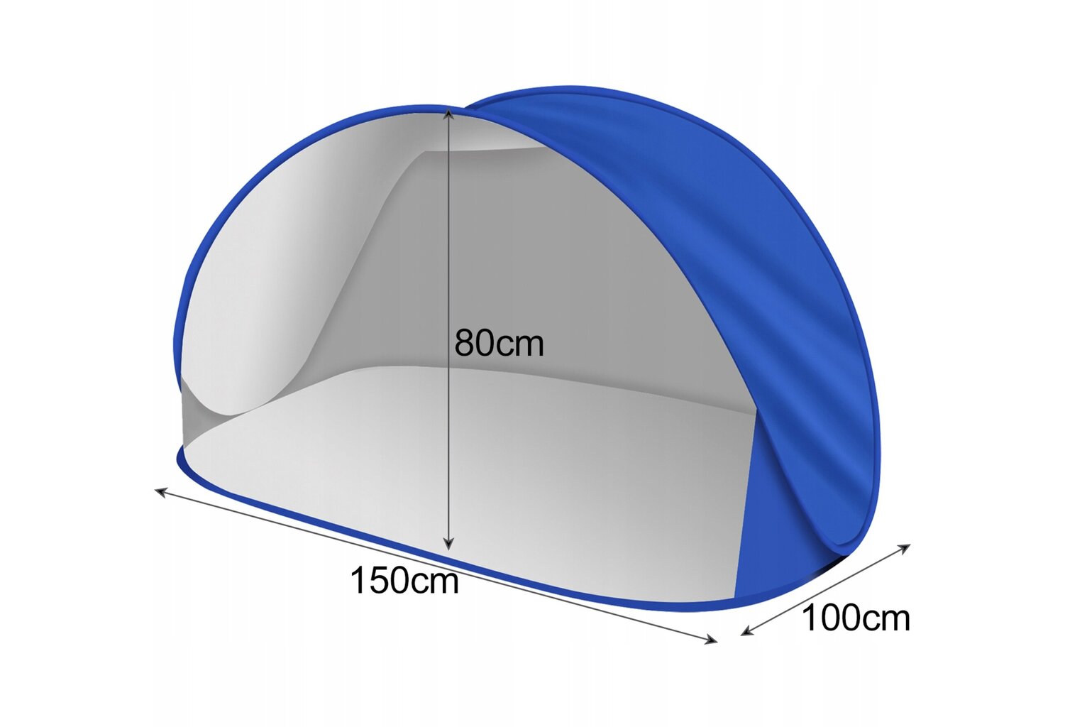 Rannatelk Trizand, 150x100x80 cm, sinine hind ja info | Telgid | kaup24.ee