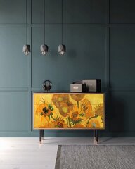 Комод BS4 Sunflowers By Vincent Van Gogh L 115 cm, орех цена и информация | Комоды | kaup24.ee