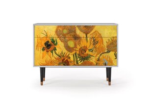 Комод BS4 Sunflowers By Vincent Van Gogh L 115 cm, серый цена и информация | Комоды | kaup24.ee