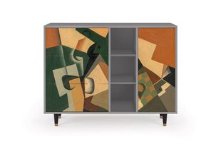 Комод BS2 Glass And Checkerboard By Juan Gris L 125 cm, серый цена и информация | Комоды | kaup24.ee