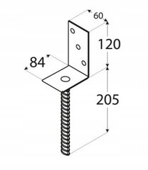 Poltidega kinnitatud posti alus kuldne 84x130x90x5mm цена и информация | Заборы и принадлежности к ним | kaup24.ee