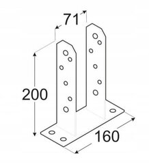 Kolonni alus 71x200mm tsingitud ankurdus цена и информация | Заборы и принадлежности к ним | kaup24.ee