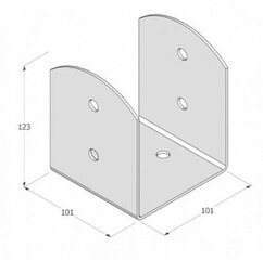 Betoonankruga kruvitud posti alus 101x101x123 mm hind ja info | Aiad ja tarvikud | kaup24.ee