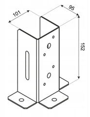 Alus ühenduspostide jaoks 101x150mm tsingitud цена и информация | Заборы и принадлежности к ним | kaup24.ee