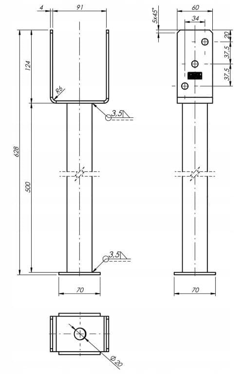 Ankru poldi alus tsingitud 91x628x124mm цена и информация | Aiad ja tarvikud | kaup24.ee