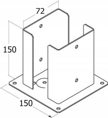 Pole alus 71x150x2mm kuld tsingiga galvaaniliselt kaetud hind ja info | Aiad ja tarvikud | kaup24.ee