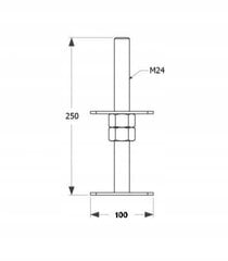 M24 100x250x4mm must posti alus цена и информация | Заборы и принадлежности к ним | kaup24.ee