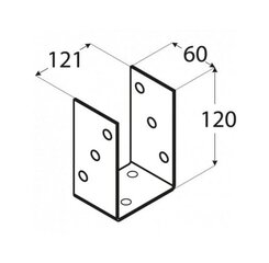 Betooni külge kruvitud kuldanker 121x120x60 mm masti alus 121x120x60 mm цена и информация | Заборы и принадлежности к ним | kaup24.ee