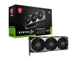 MSI GeForce RTX 4070 Ti Super Ventus 3X OC (RTX 4070 TI SUPER 16G VENTUS 3X OC) hind ja info | Videokaardid (GPU) | kaup24.ee