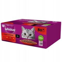 WHISKAS смесь в соусе для кошек в пакетиках 80х85г цена и информация | Кошачьи консервы | kaup24.ee