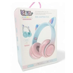 Riff RKD97 Bluetooth-гарнитура с микрофоном и светодиодной подсветкой Cat Ears Rainbow Pink цена и информация | Наушники | kaup24.ee