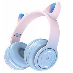 Riff RKD97 Bluetooth-peakomplekt mikrofoniga + LED Cat Ears Rainbow Pink hind ja info | Kõrvaklapid | kaup24.ee