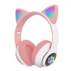 Riff VIV-23M Bluetooth-гарнитура с микрофоном и светодиодом Cat Ears Pink цена и информация | Наушники | kaup24.ee