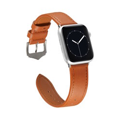 Riff Nahast rihm Apple iWatch seeriale 42 /44 /45 /49 mm, Pruun hind ja info | Nutikellade ja nutivõrude tarvikud | kaup24.ee