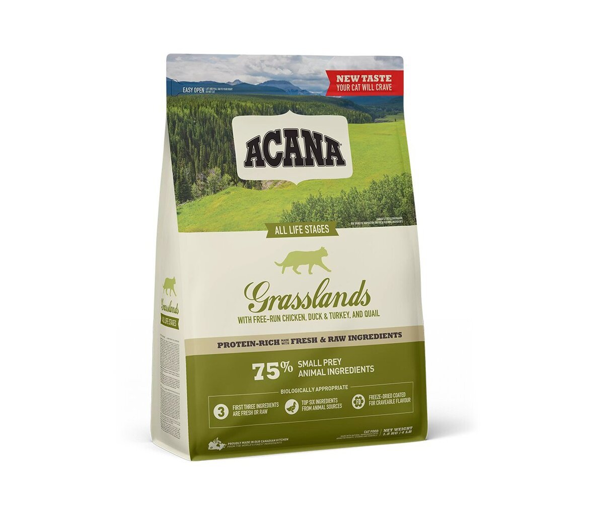 Acana Grassland Cat kuivtoit kassidele, 1,8 kg цена и информация | Kuivtoit kassidele | kaup24.ee