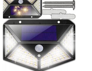 Солнечная лампа 100 LED с датчиком темного движения, для садового фасада цена и информация | Уличное освещение | kaup24.ee