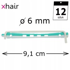 Juukserullid Xhair 6mm 12 tk цена и информация | Расчески, щетки для волос, ножницы | kaup24.ee