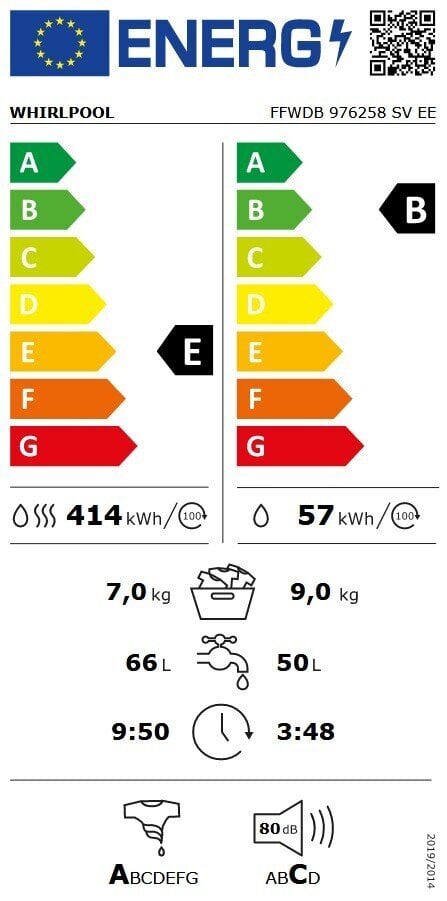 Whirlpool FFWDB 976258 SV EE цена и информация | Pesumasinad | kaup24.ee