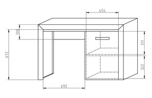 Стол с тумбой SA - BIU2 цена и информация | Компьютерные, письменные столы | kaup24.ee