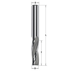 CMT Spiraalne viimistluslõikur puidule / lauale / PVC-le Z3 D10 I32 L80 S10mm / positiivne õigus hind ja info | Freesid | kaup24.ee