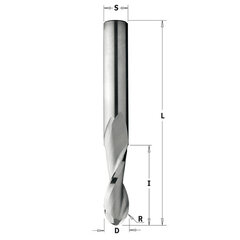 CMT Фреза спиральная со сферической поверхностью Z2 R8 D16 L110 S16 мм / положительная цена и информация | Фрезы | kaup24.ee