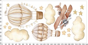 Laste seinakleebised õhupallid ja lennuk beeži toonides 120x240 цена и информация | Декоративные наклейки | kaup24.ee