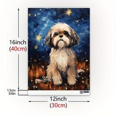 'Starry Night Shih Tzu portree seinakunst – kõrge kvaliteediga HD-print, 30x40 cm, sobib kasutamiseks sise- ja välistingimustes, suurepärane kingitus koerasõpradele' hind ja info | Seinapildid | kaup24.ee