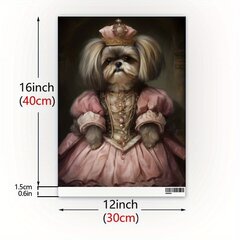 'Kuningliku kuninganna Shih Tzu portreeseinakunst – kvaliteetne HD-print, 30x40 cm, sobib kasutamiseks sise- ja välistingimustes, suurepärane kingitus koerasõpradele' hind ja info | Seinapildid | kaup24.ee