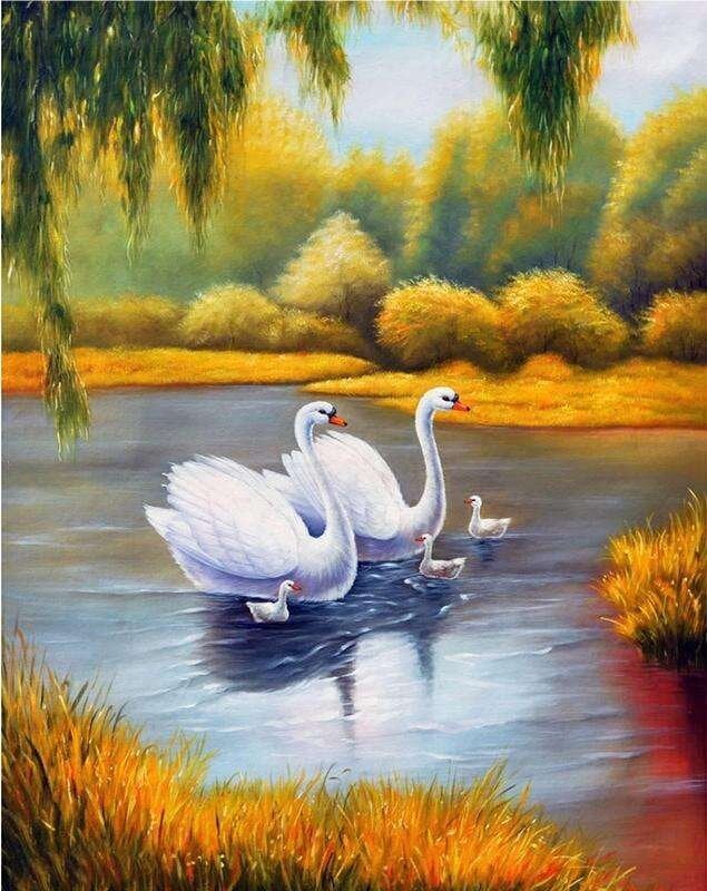 Teemant mosaiik "Swan seed" 30 x 40 cm цена и информация | Teemantmaalid, teemanttikandid | kaup24.ee