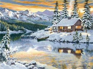 Teemant mosaiik "Winter house" 30 x 40 cm hind ja info | Teemantmaalid, teemanttikandid | kaup24.ee