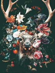 Алмазная мозаика "A deer in flowers" 30х40см цена и информация | Алмазная мозаика | kaup24.ee