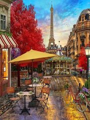 Алмазная мозаика "A street café in Paris" 30х40см цена и информация | Алмазная мозаика | kaup24.ee