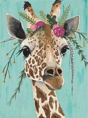 Алмазная мозаика "Giraffe with flowers" 30х40см цена и информация | Алмазная мозаика | kaup24.ee