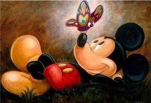 Алмазная мозаика "Mickey Mouse with a butterfly" 30х40см цена и информация | Алмазная мозаика | kaup24.ee