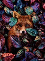 Teemant mosaiik "A fox among the leaves" 30 x 40 cm hind ja info | Teemantmaalid, teemanttikandid | kaup24.ee