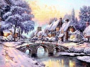 Teemant mosaiik "Winter Bridge" 30 x 40 cm hind ja info | Teemantmaalid, teemanttikandid | kaup24.ee