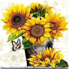 Алмазная мозаика "Sunflowers in a bucket" 30х30см цена и информация | Алмазная мозаика | kaup24.ee